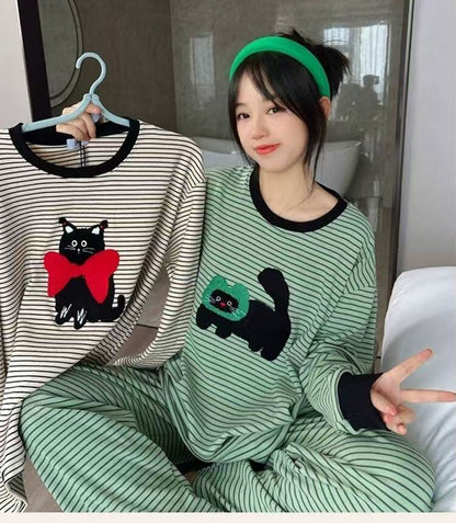 柔らかくて優しい印象 2種選択 着心地良い トップス+パンツセット パジャマE-10906