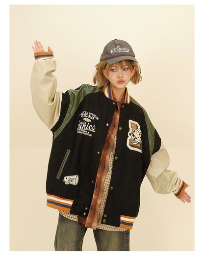 大活躍 切り替え ユニセックス スタジャン 全2色コートE-4832