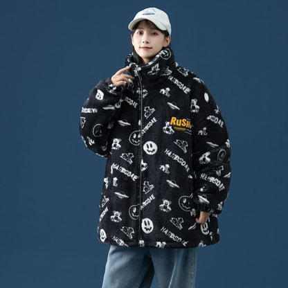 超人気 シンプル 海外トレンド ラムウールコート Etand ネック/フード付き E-5633