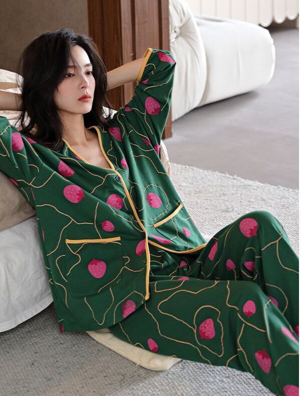 スタイルアップ 肌触り抜群 デザイン性抜群 パジャマ ルームウェア E-9485