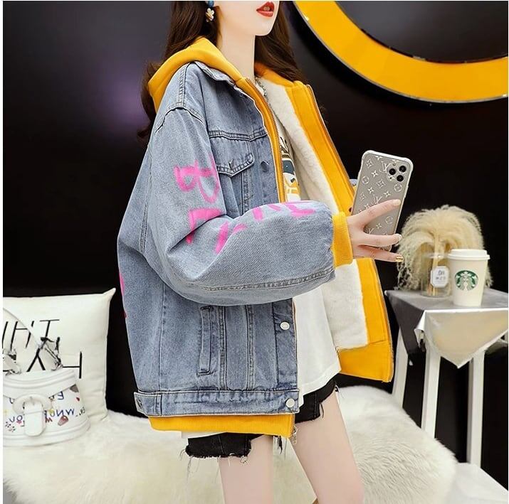 【裏起毛】絶対流行 ラムスキン ファッション デニムジャケットE-5703