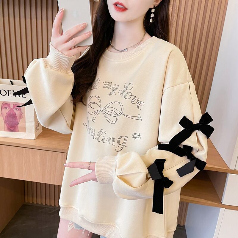 目を奪われる キュート 美人度アップ リボン 全2色 パーカーE-9631