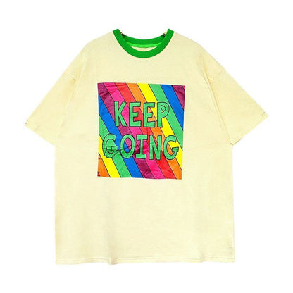 話題沸騰中 都市ファッショ オシャレ デザイン  ゆったり プリント 半袖TシャツiEf-9171