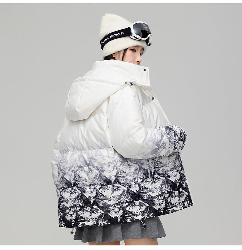 おすすめ  冬服 ダウン  暖かい 撥水加工 グラデーション 男女兼用  ダウンジャケットE-12626