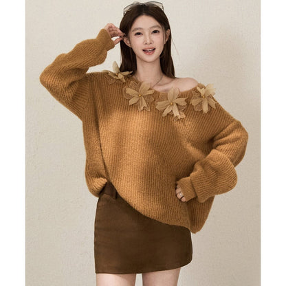 早い者勝ち 絶対欲しい 個性的なデザイン トレンドアイテム 2色選択 ニットセーター E-12191