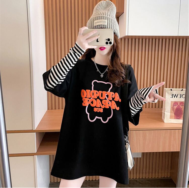 絶対流行 カジュアル アバンギャルド レイヤード風 プリント全3色 TシャツE-9587