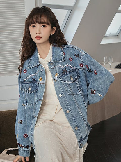 超人気 ファッション スウィート 個性派 デニムジャケット<ins-6543>