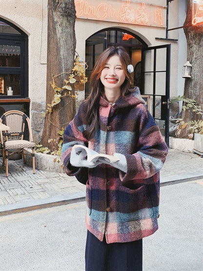 柔らかくて優しい印象 ラムフリース カジュアル コート ボアジャケットE-10140