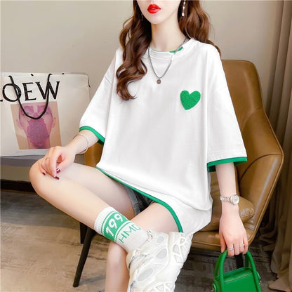 ファッション シンプル 3色選択可 切り替え Tシャツ カットソー＜ins-3070＞