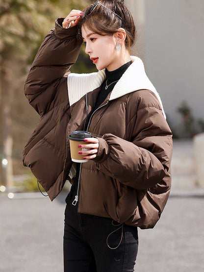 最愛の一着スタイルアップ フード付きジッパーコート 2色選択 E-10054