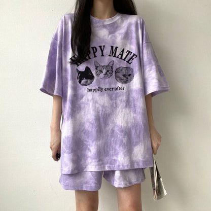 超人気 着心地良い どんな体型にも適合 カジュアル 全5色 半袖 Tシャツ ショートパンツ セットアップ E-9268