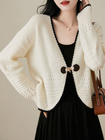 超人気 ファッション感満々 美人度アップ エレガント 全2色 ニットトップスE-9335