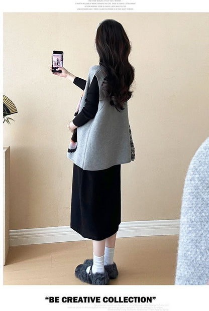 カジュアル ト デザイン オシャレ 着心地良い カジュアル 2色 ニット セータートE-12243