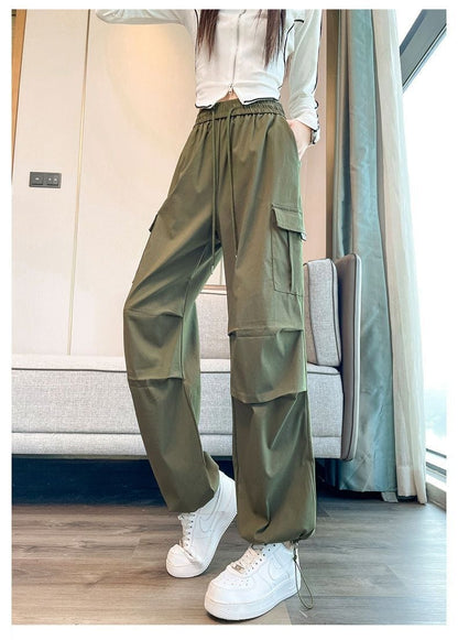 存在感抜群 定番シンプル トレンドアイテム 4色選択 ルーズストレートカジュアルパンツ E-9817