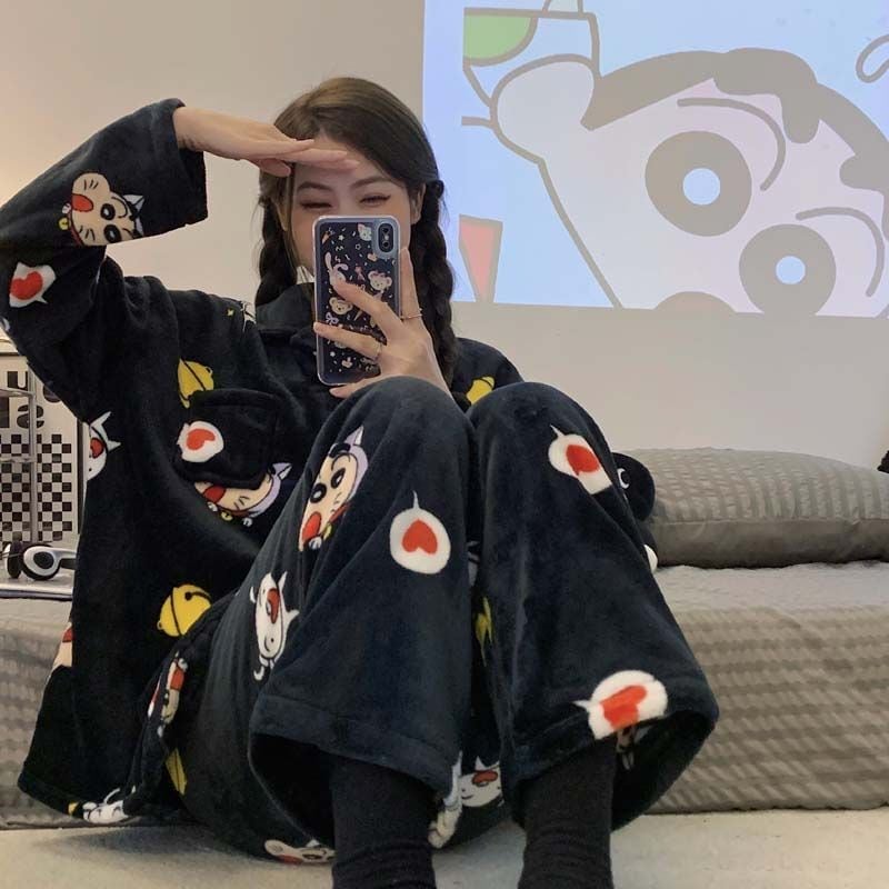 高級感トップス+パンツセット  パジャマ E-6013