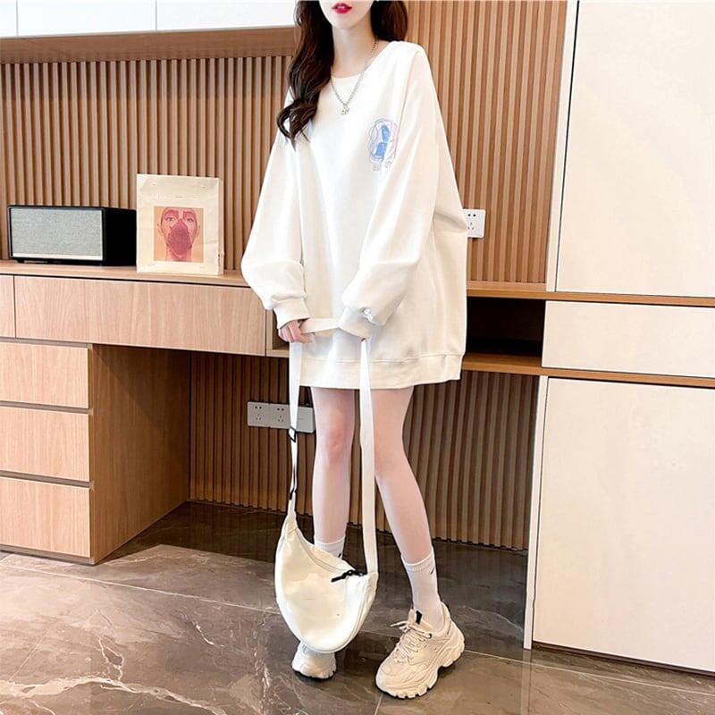 着心地抜群 プリント 女性力を高める スウェット パーカーE-3777