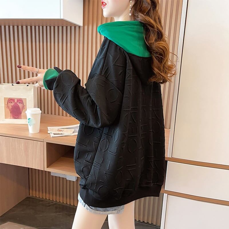 美人度アップ プリント ファッション スウェット パーカーE-3725