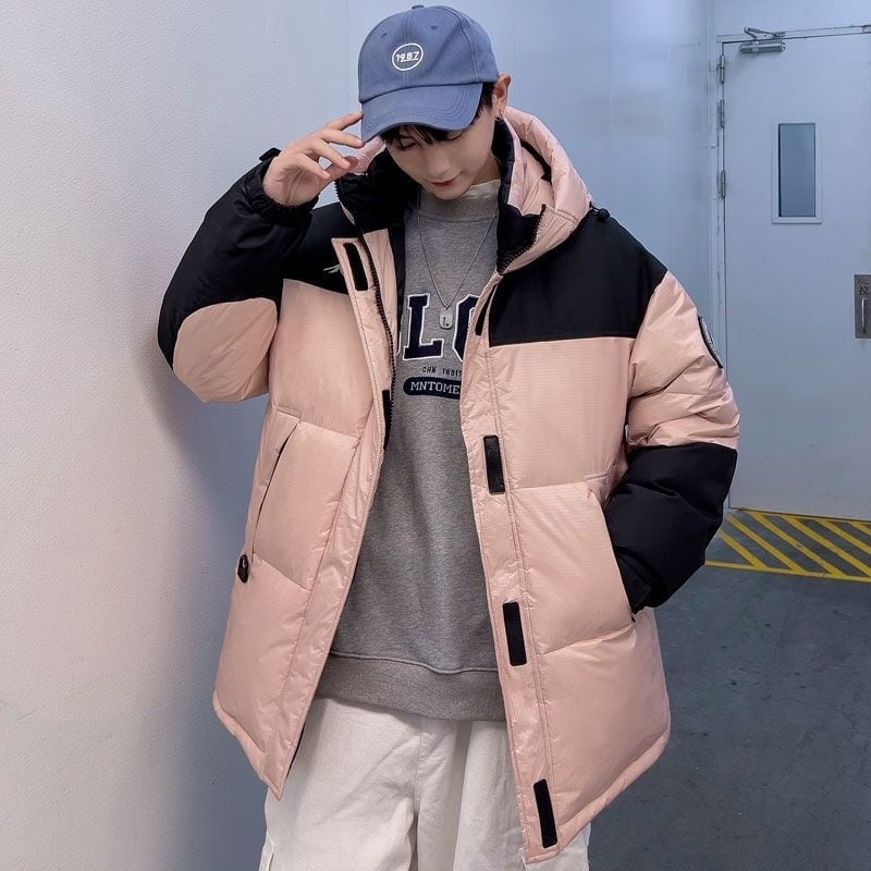 激安販売中 冬服 ダウン  暖かい 撥水加工 ペアコーデ 切り替え配色 男女兼用 4色展開 ダウンジャケットE-12636