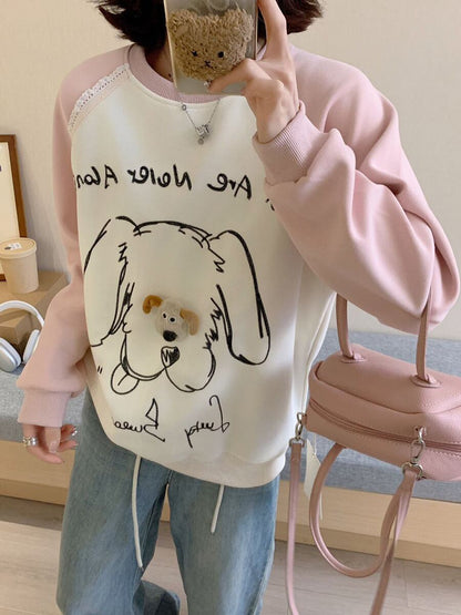 高見えデザイン 3色 プラスベルベット スウェットE-10277