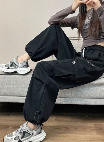 【裏起毛】好感度UP プラスベルベット 柔らかな肌触りで着心地も楽ちん！ 3色選択 ルーズストレートカジュアルパンツ E-9821