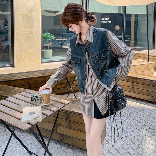 売れ筋 元主役級 美人度アップ 気いっぱい 好感度UP セットアップ ベスト+シャツE-10768