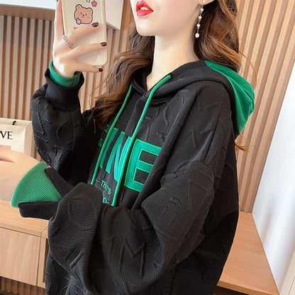 美人度アップ プリント ファッション スウェット パーカーE-3725