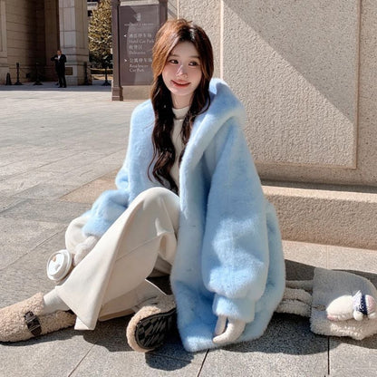 絶対欲しい 美人度アップもこもこボア厚手 5色 フェイクファーコートE-12383