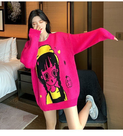 主役級の存在感！高見えデザイン  スタイルアップ ニットトップスE-9954