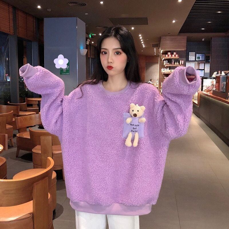 【裏起毛】好感度UP 長袖 キュート スウェット パーカー トップスE-10144