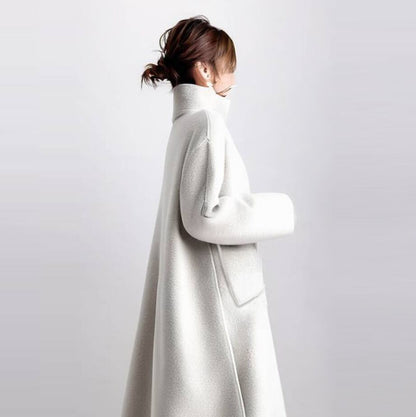 デザイン感抜群レイヤード風ゆったり全2色ケープコートE-12217