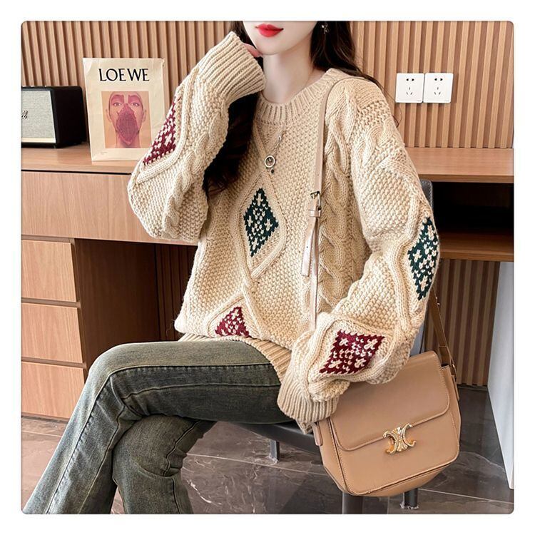 存在感抜群 おしゃれ度高め 柔らかくて優しい印象 ニットトップスE-9784