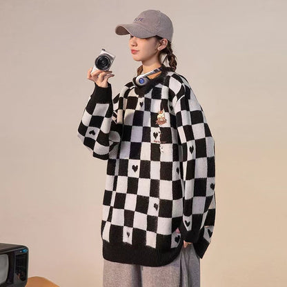 人気新作チェック柄刺?ロゴニットセータートップス全3色E-4332