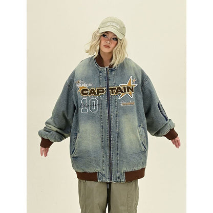 売れ筋 デザイン オシャレ デザイン性抜群 デニム 切り替え ジャケット E-10064