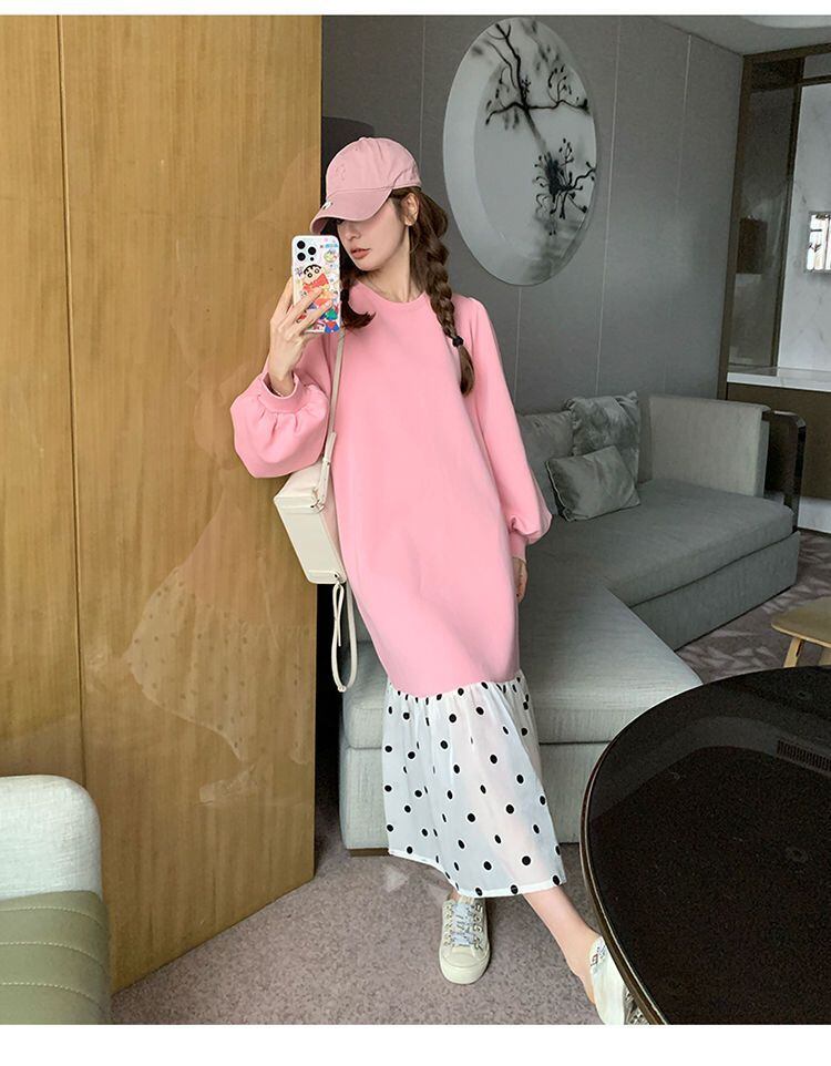 【半額！期間限定！！】超人気 オシャレ 都市ファッショ デザイン ファッション感満々 切り替え ワンピースE-9700