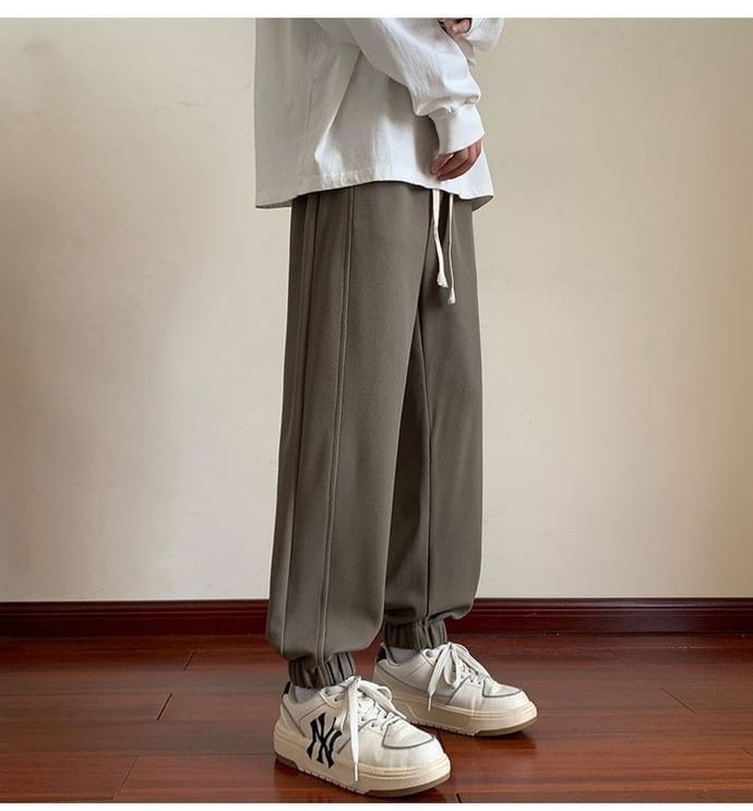 着?せロゴ裏起毛ジョガーパンツ3色あり   E-4466