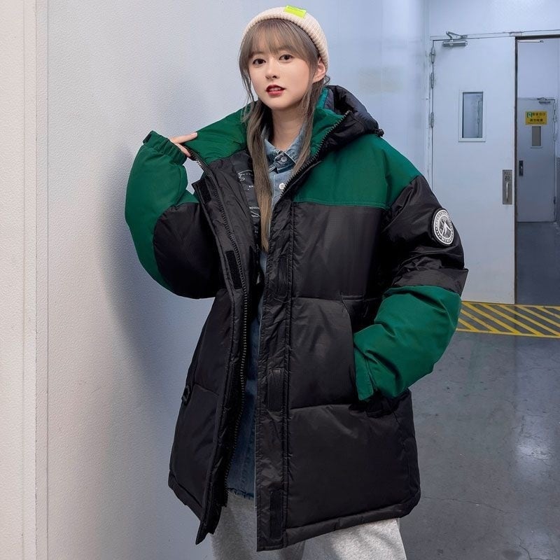 激安販売中 冬服 ダウン  暖かい 撥水加工 ペアコーデ 切り替え配色 男女兼用 4色展開 ダウンジャケットE-12636