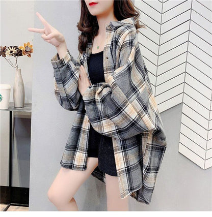 売り切れ必至 カジュアル 柔らかくて優しい印象 チェック柄 3色選択 シャツ E-9689