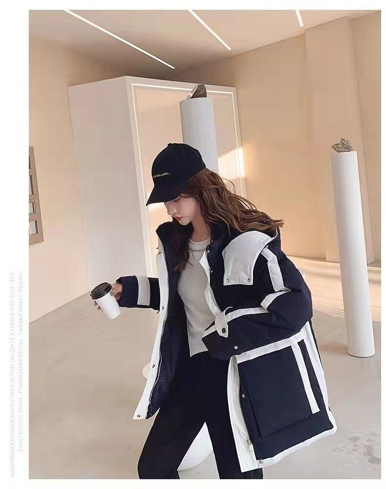 大活躍 オシャレ 都市ファッショ デザイン 気質アップ 切り替え ダウンジャケット E-9871