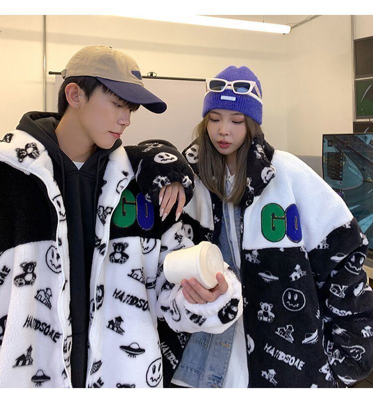 大人の定番シンプル 2色選択 カジュアル ラムフリース コート ボアジャケットE-10011