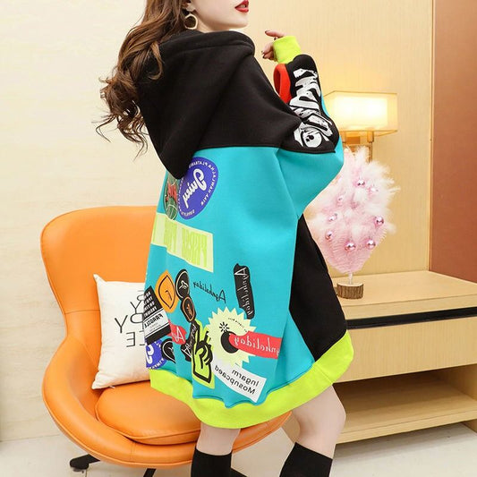 大活躍切り替えロゴフード付きパーカー全2色E-4458