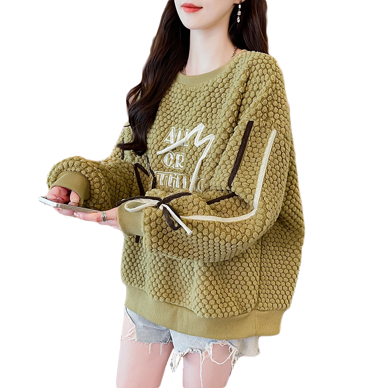 ファッション ラウンドネック キュート 長袖 スウェットE-9828