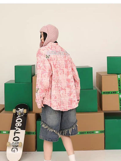 アクティブも綺麗も叶う 刺繍 カジュアル チェック柄 全2色 カップル シャツ E-9166