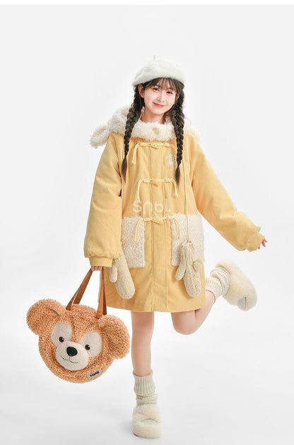 話題沸騰中 スウィート 主役級の存在感！大人可愛い 切り替え ミドル丈のコットンコート E-9846