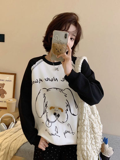 高見えデザイン 3色 プラスベルベット スウェットE-10277