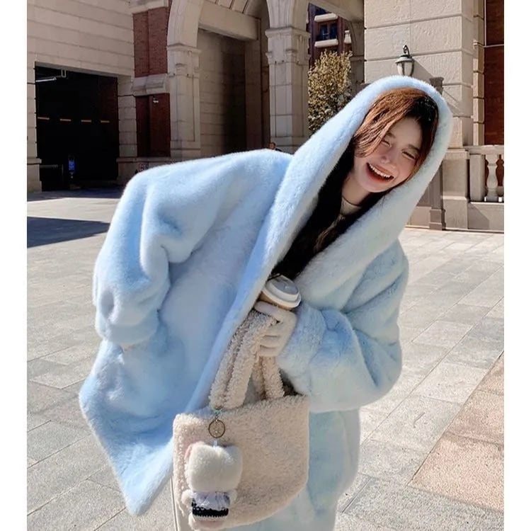 絶対欲しい 美人度アップもこもこボア厚手 5色 フェイクファーコートE-12383