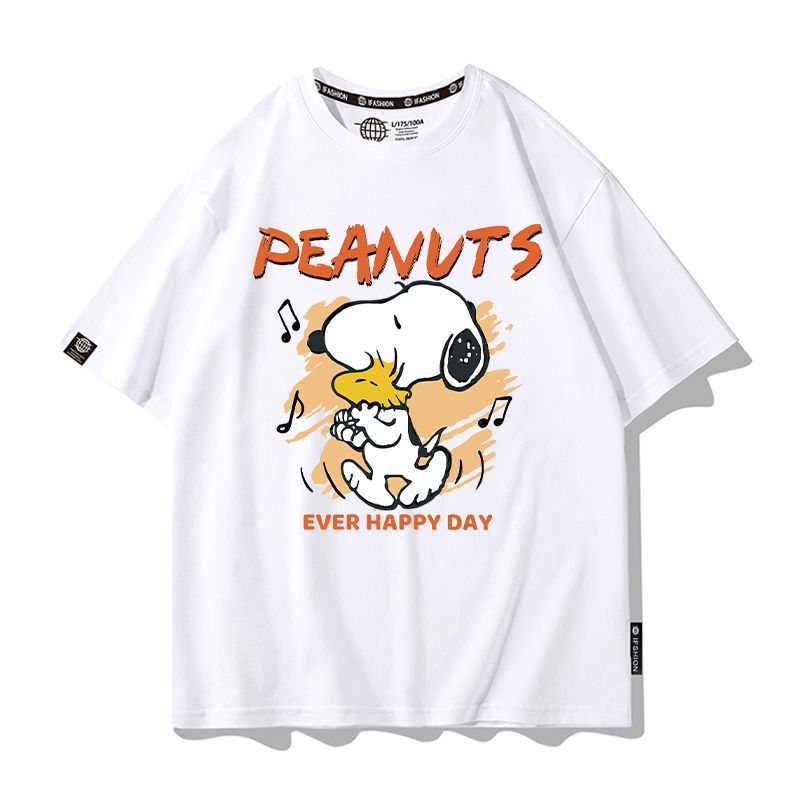 男女兼用 プリント カジュアル 半袖 Tシャツ E-13273