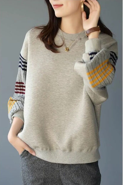 おすすめ スタイルアップ 定番シンプル 切り替え ニットトップスE-9545