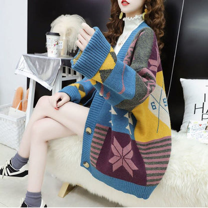 【半額！期間限定！！】好感度UP   ゆったりとした怠惰なセーターコートE-5174