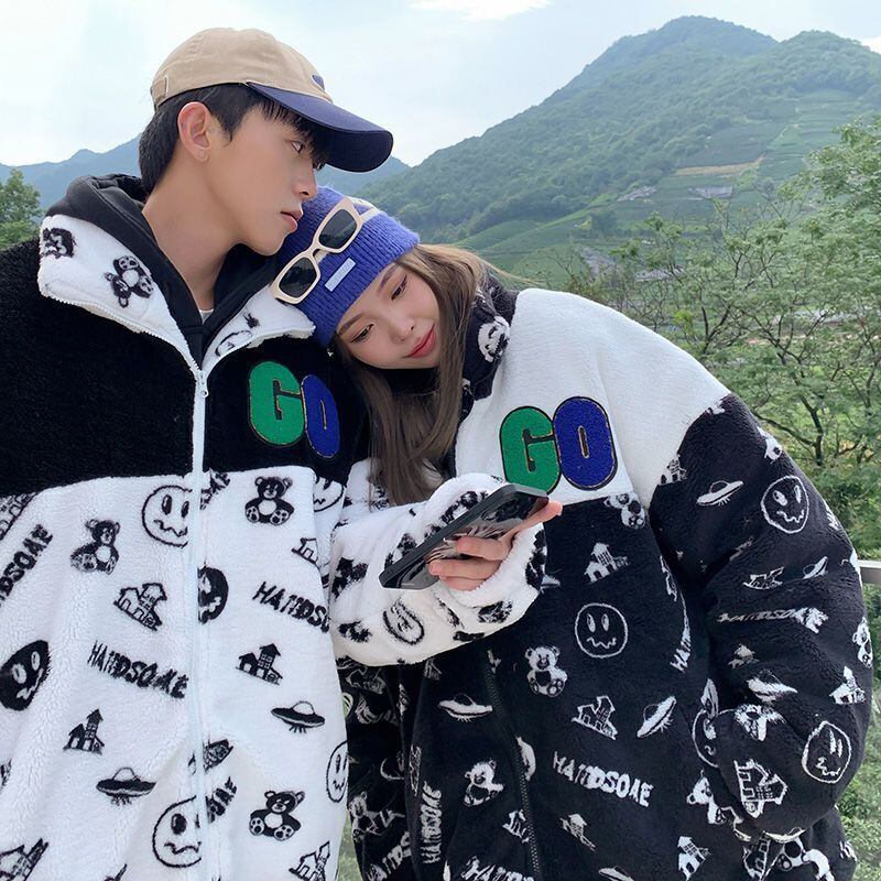 大人の定番シンプル 2色選択 カジュアル ラムフリース コート ボアジャケットE-10011