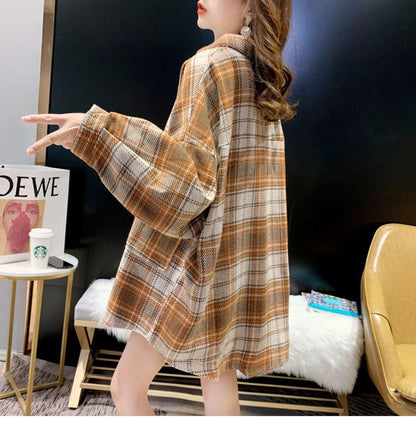 超人気 オシャレ 都市ファッショ デザイン 定番シンプル チェック柄 シャツ E-9646